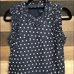 NWT French Connection Navy/White Polka A Dot Tank